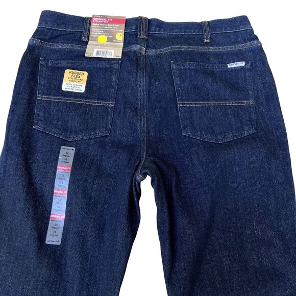 Carhartt NWT Womens14 Straight Leg Blaine Flannel Lined Jean Rugged Flex Capsule - Picture 6 of 16